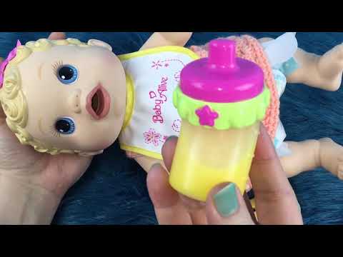 Baby Alive Changing Time Baby Doll Payton Drinks Orange Juice and gets Diaper Change Video