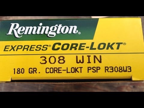 Remington, .308 Winchester 180gr Core-Lokt (#R308W3), Velocity Test, 22" Barrel