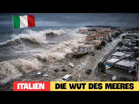 Extremsturm in Italien Zyklon Harry peitscht Sizilien mit riesigen Wellen
