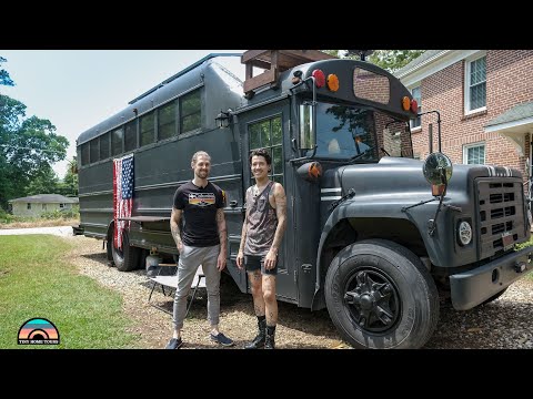 DIY Raised Roof School Bus Tiny House Conversion