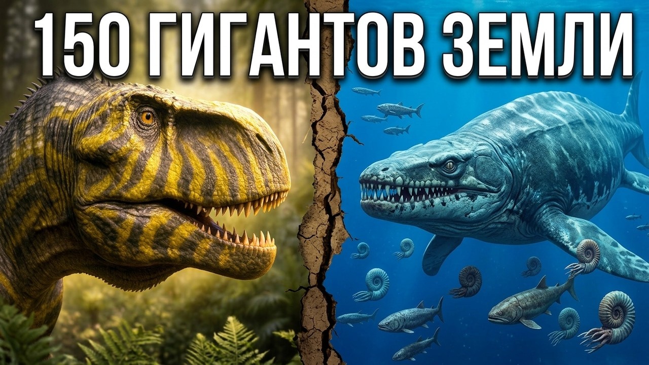 150 Доисторических Гигантов Земли | Хищники, Травоядные Динозавры и Морские М?