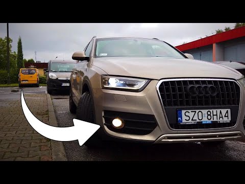 Part of a video titled Audi Q3 (8U) cornering lights via fogs activation - YouTube