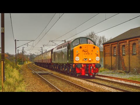 Here is D213 (40013) "Andania" with D1924 (47810) "Crewe Diesel Depot" through Chester-le-street