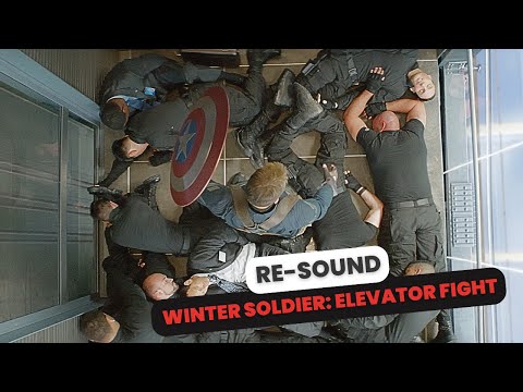 Captain America: The Winter Soldier - BADASS ELEVATOR FIGHT【RE-SOUND🔊】