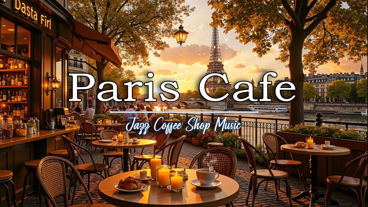 Sunlit Paris Coffee Shop Ambience 🎵 Instrumental Coffee Jazz for Work & Study