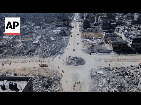 Aerial video shows destruction in the Gaza Strip