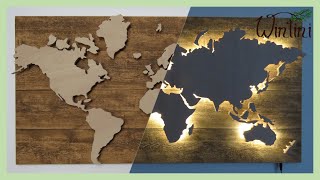 So entsteht "Weltkarte mit LED Beleuchtung" | Wintini