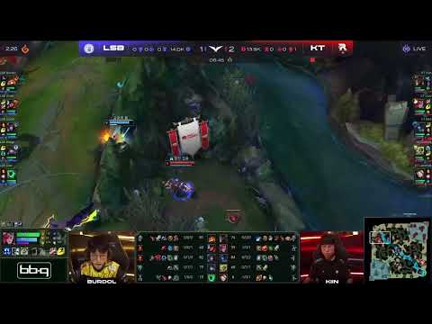 Kiin K'Sante delivers Burdol to Cuzz for a kill! KT vs LSB LCK spring playoffs