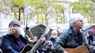 OCCUPY WALL STREET PROTEST ZUCCOTTI PARK DAVID CROSBY AND NASH ANTI-BANK SONG THEY WANT IT ALL