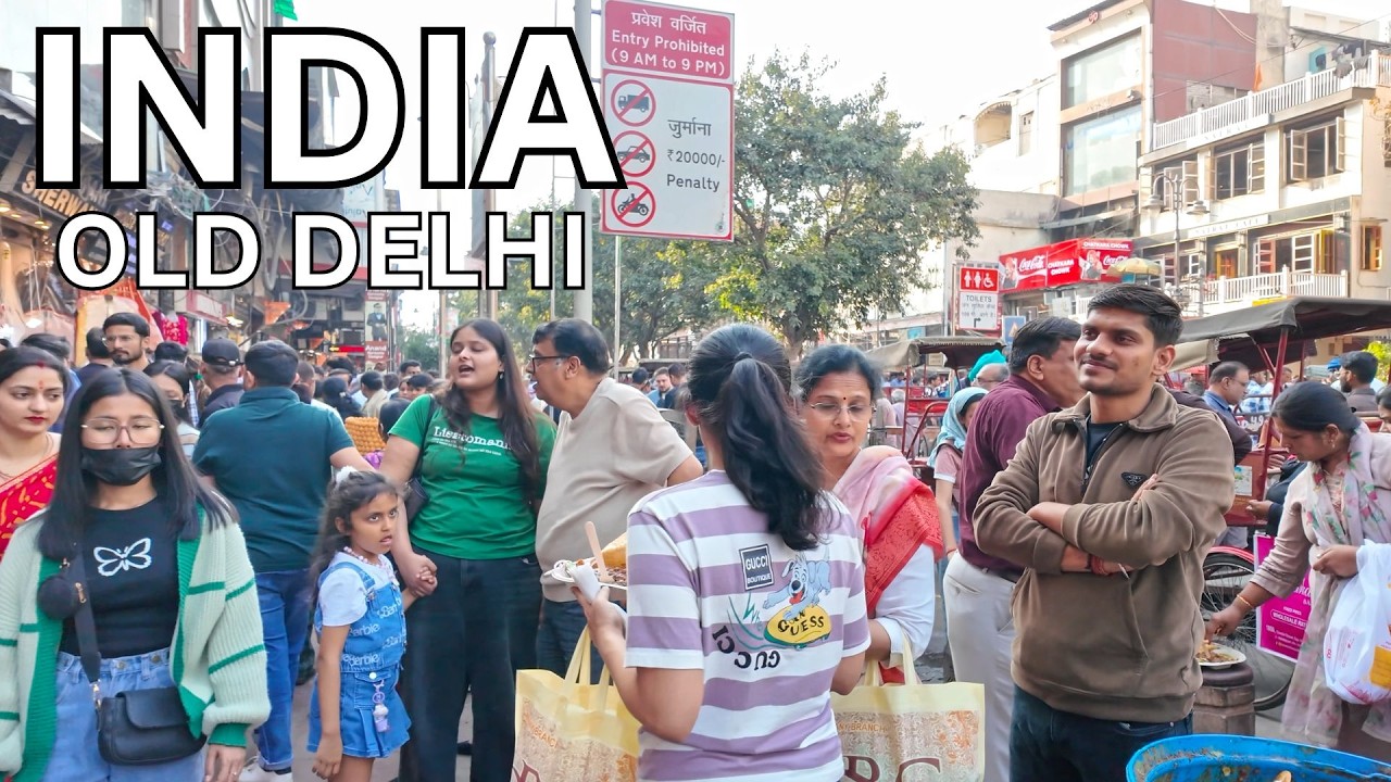 Immersive street-level walking tour through Delhi (Market 2), India, showcasing authentic urban landscapes, local architecture, and the vibrant atmosphere of the city's neighborhoods