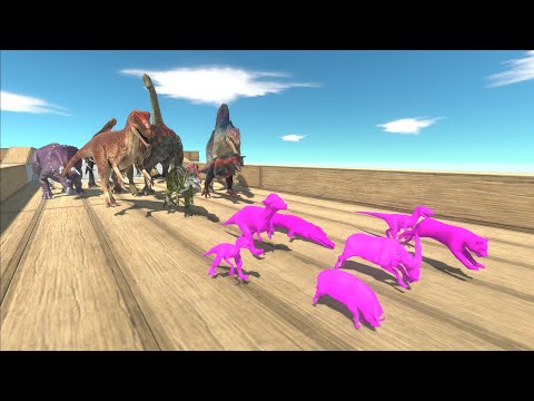 Race to eat Small Pink Animals - Animal Revolt Battle Simulator