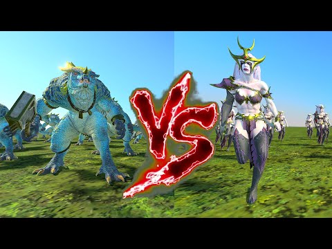 Saurus Warriors VS Witch Elves. Total War Warhammer 3