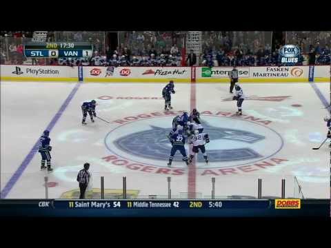 Ryan Reaves vs Tom Sestito fight Mar 19 2013 St. Louis Blues vs Vancouver Canucks NHL Hockey