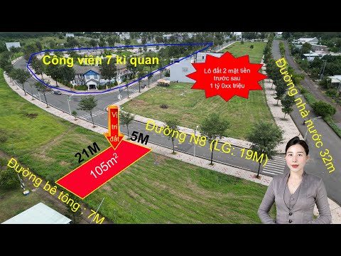 Lô đất 2 mặt tiền trước sau giá 1 tỷ 0xx triệu tại Cát Tường Phú Hưng -Đồng Xoài