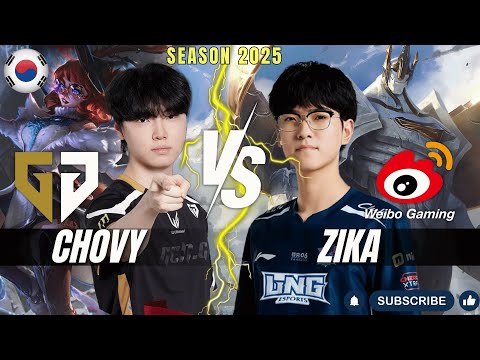 GEN Chovy vs WBG Zika - Chovy AURORA vs Zika GALIO Mid - Patch 25.24 KR Ranked | lolrec