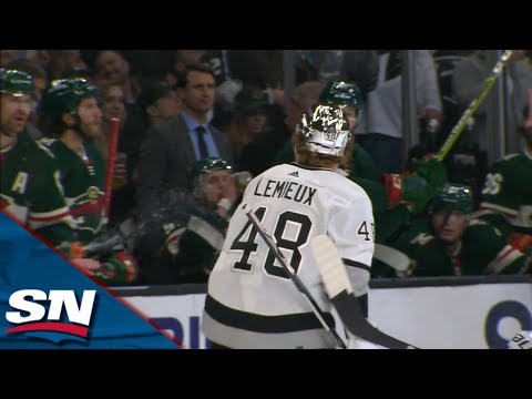 Brendan Lemieux Dodges Water And Stick From Wild Bench After Scoring