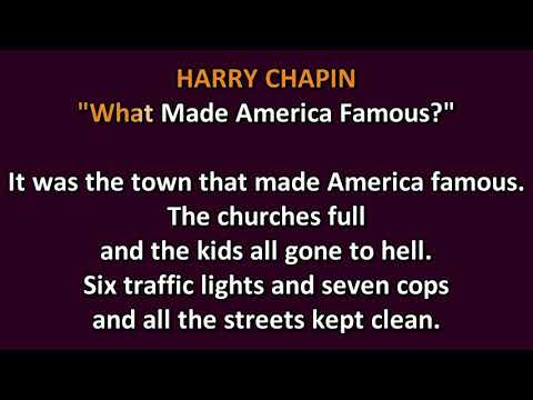 What Made America Famous - Harry Chapin