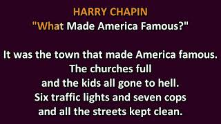 Harry Chapin   What Made America Famous 1974