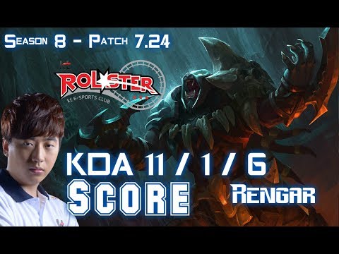 KT Score RENGAR vs ELISE Jungle - Patch 7.24 KR Ranked