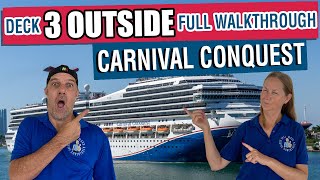 What’s Outside on Deck 3 of Carnival Conquest? Secret Chill Areas! | Tall Man’s Cruise Adventures