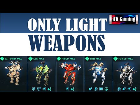 Using Only Light Weapons - War Robots MK2 Gameplay