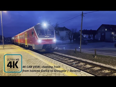 4K CAB VIEW : Evening Train from Ivancna Gorica to Grosuplje | Slovenia