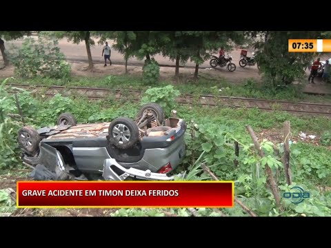 Dois veículos colidem e um deles cai de ribanceira em Timon 19 02 2021