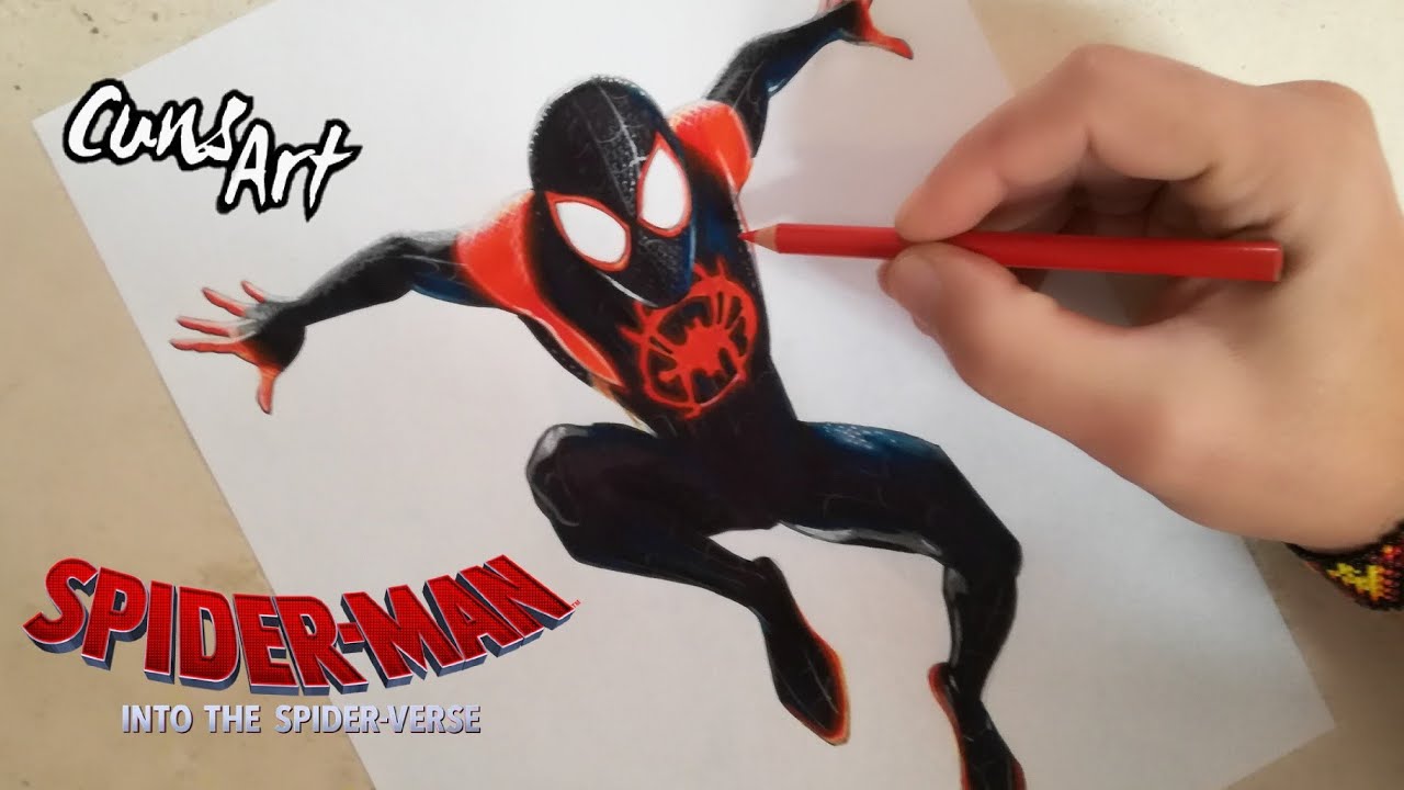 COMO DIBUJAR A SPIDERMAN / UN NUEVO UNIVERSO / MILES MORALES / how to draw spiderman