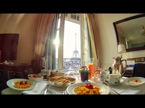 Breakfast with a view of the Eiffel Tower at the Shangri-La Paris