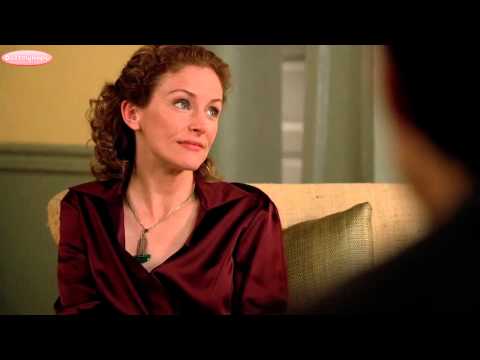 Leslie Hope: The Mentalist 1x07 Seeing Red (Maroon Satin Blouse) Clip 1