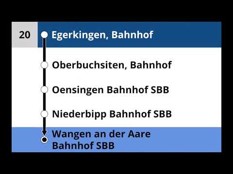 BOGG Ansagen • Bahnersatz (Linie 20) Egerkingen – Oensingen – Wangen an der Aare
