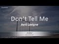 Avril Lavigne-Don't Tell Me (Karaoke Version)