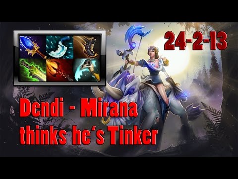 Dota 2 - Dendi plays Mirana Mid vs Tinker