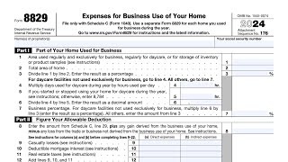 IRS Form 8829 walkthrough (Expenses for Business Use of Your Home)