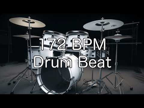 172 BPM Rock Drum Beat for Musical Practise