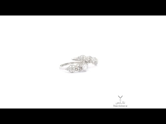 خاتم ذهب أبيض عيار 18 (RNLZ.0432)