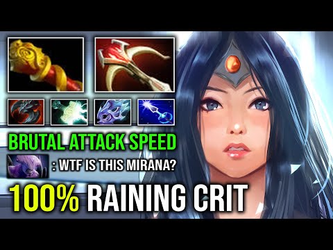 How to Hard Carry Mirana 100% Max Attack Speed Unlimited Raining Crit Arrow Deleted ALL Dota 2