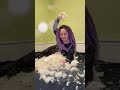 Barefoot Girl In The Bedroom Destroys A Feather Pillow