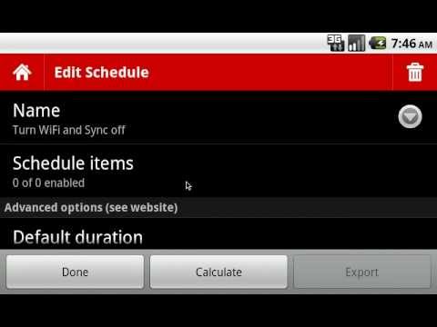 Wi-Fi, Sync, 3G,... Scheduler Video