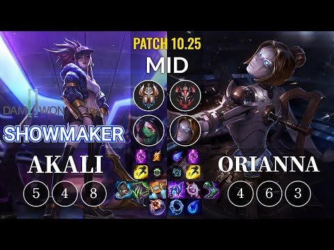 DWG Showmaker Akali vs Orianna Mid - KR Patch 10.25