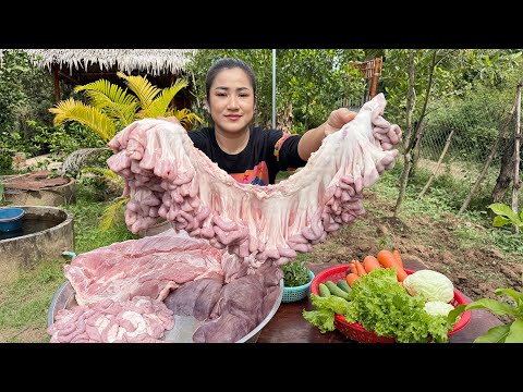 Amazing cooking skill: Yummy pork intestine cooking | Pork intestine recipe