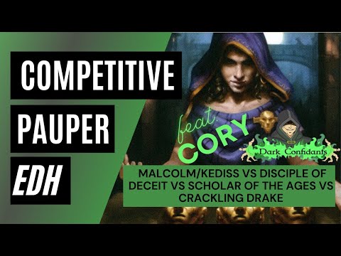 cPDH Gameplay - Malcolm/Kediss  vs. Disciple of Deceit vs. Scholar of the Ages vs. Crackling Drake