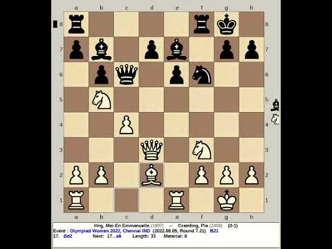 Hng, Mei En Emmanuelle vs Cramling, Pia | Chess Olympiad Women 2022, Chennai India