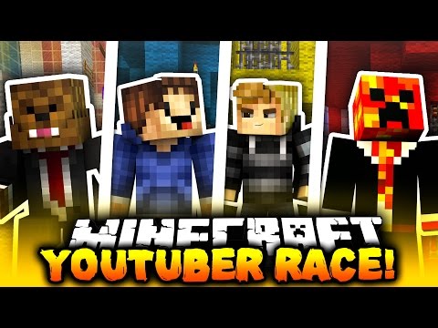 Minecraft 1v1v1v1 YOUTUBER PARKOUR RACE! | (RACE TO THE TOP!)