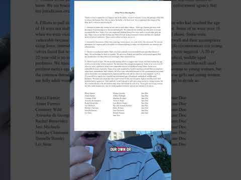 Statement from Epstein survivors says they've received threats & demand the disclosure of the files.