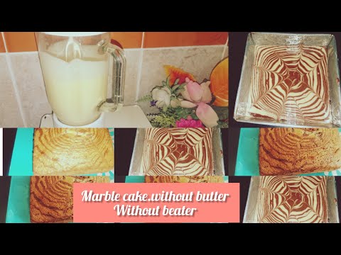 Marble cake, without beater, without butter.recipie by nosheen cuisine.