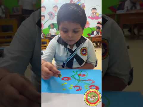 M.U.S English Medium Pre Primary School students ...all of them learned painting without brush...