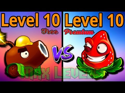 Coconut Cannon 10 VS Strawburst 10 - Free vs Premium Plants ► Plants vs. Zombies 2: It's About Time
