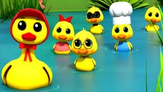 Download lagu lima bebek kecil | anak-anak bebek lagu | Lagu Anak Anak | Five Little Ducks | 3D Rhymes for Kids mp3