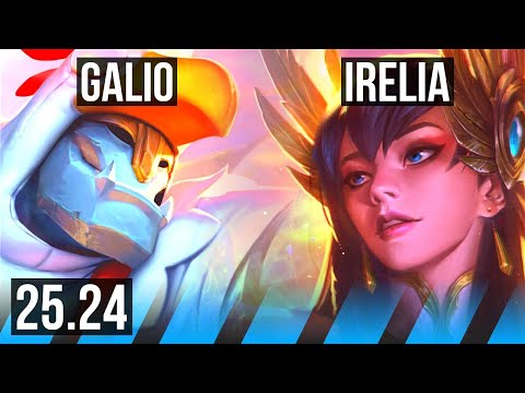 GALIO vs IRELIA (MID) | Good KDA: 8/1/13, 34K damage | KR Master | 25.24